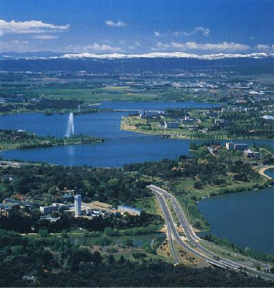 aerial view on Canberra