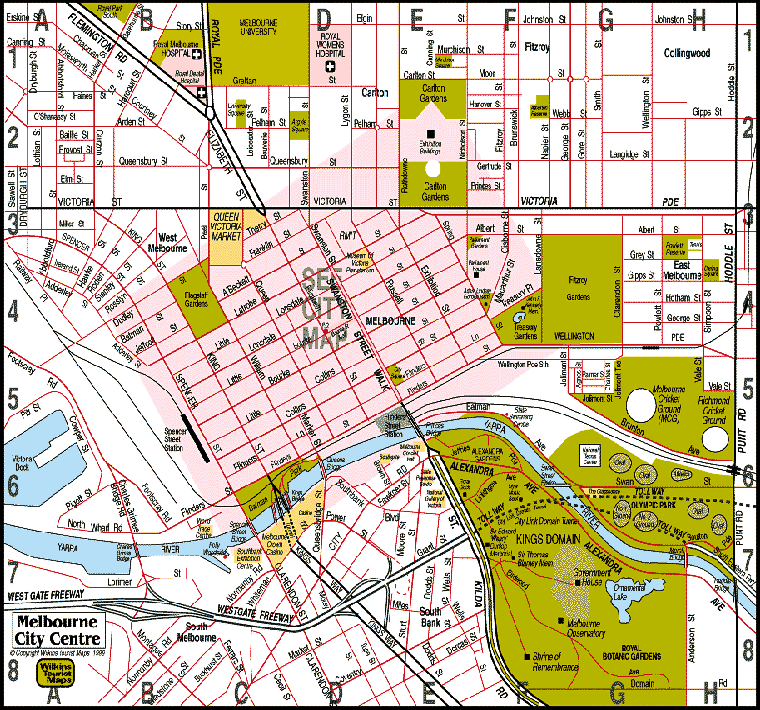 Melbourne City Centre, click for enlargement