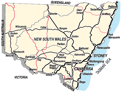 map of New South Wales