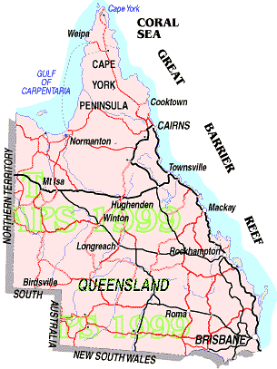 map of Queensland